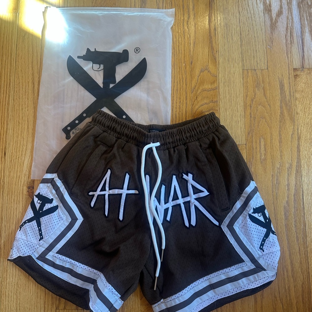 Brown 'At War' Graphic Shorts